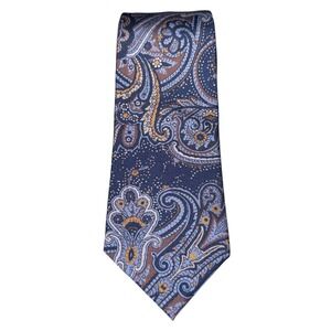 Daniel Cremieux Mens Blue Paisley Italian‎ Silk Tie Seven Fold Limited Edition